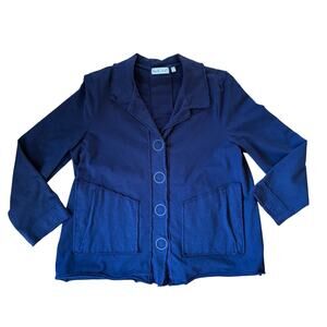 Habitat Clothes to Live In Women Sweatshirt Jacket S Snap Cotton Lagenlook Swing